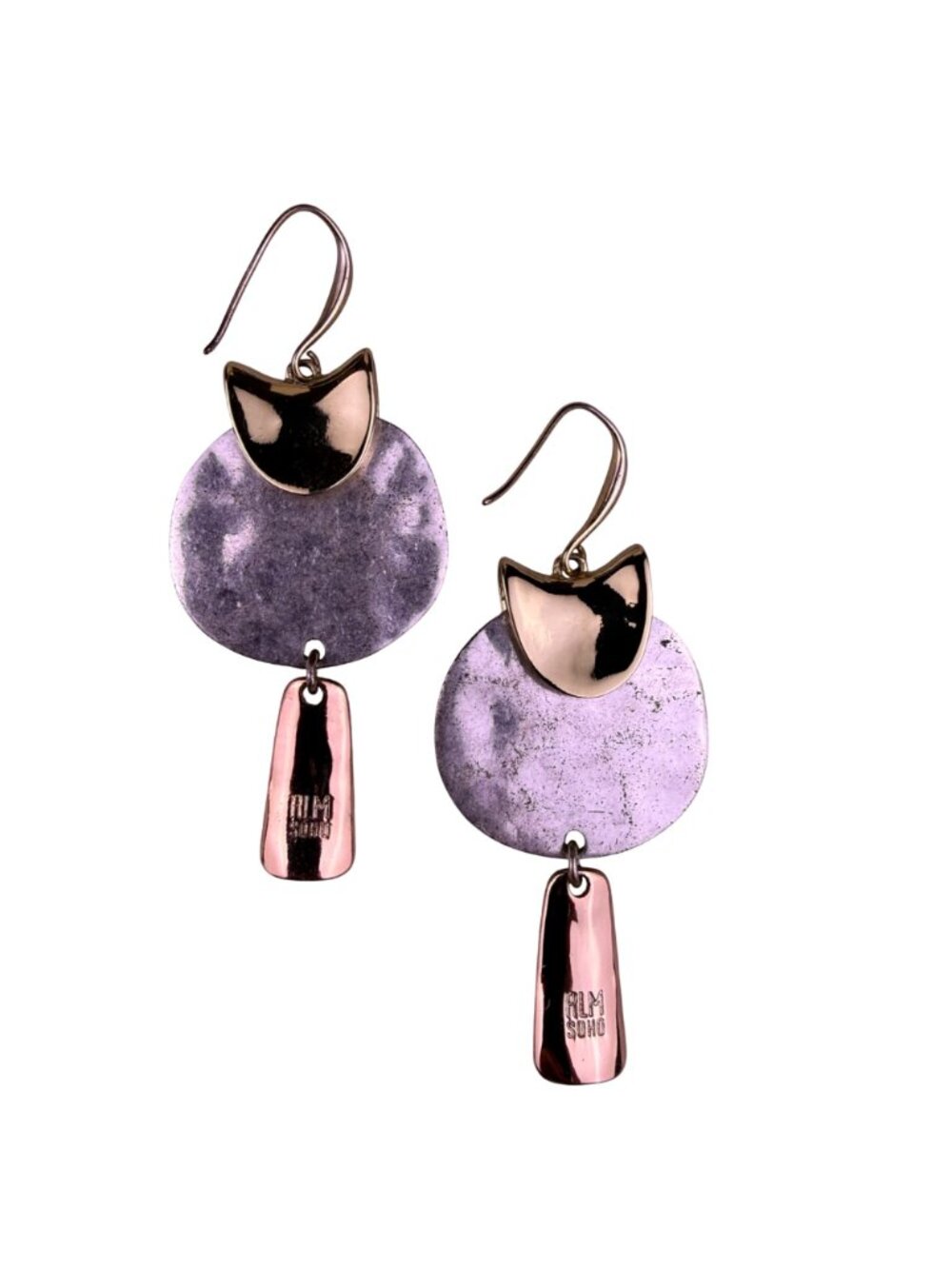 Robert Lee Morris Womens Gold Tone & Silver Tone Triple Drop Earrings - Picture 2 of 4
